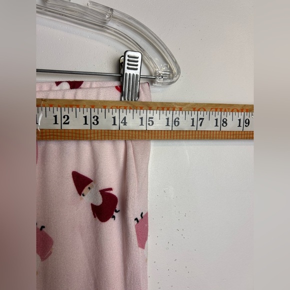 Kikit Pajama set Elf Santa Print M Soft Pants Top Long Sleeve Pink Stretch Pull - Picture 6 of 16